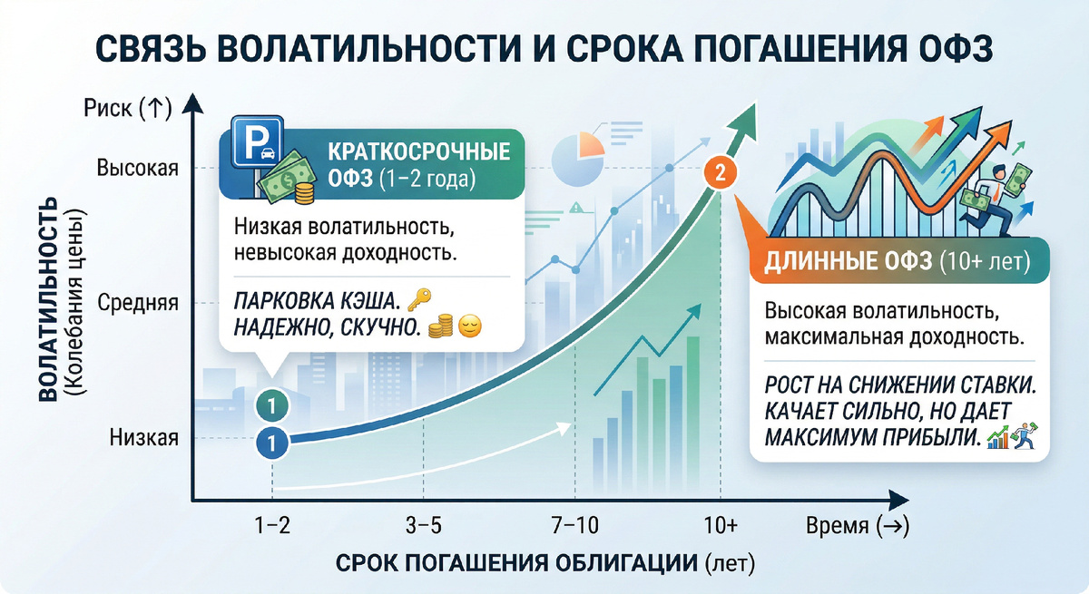 Связь волатильности и срока погашения ОФЗ