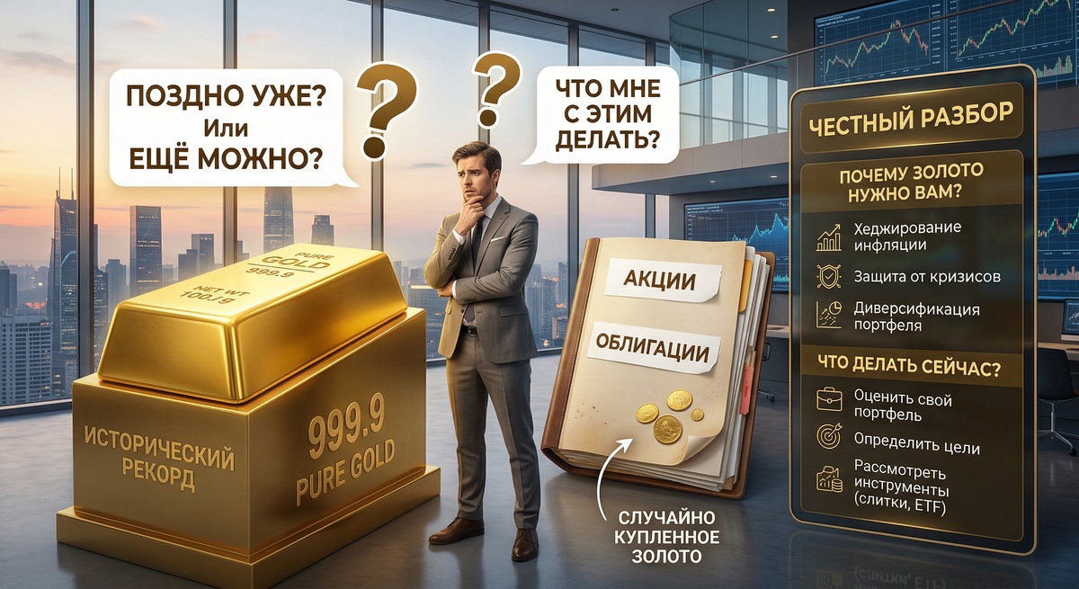 Золото: поздно уже или ещё можно — честный разбор